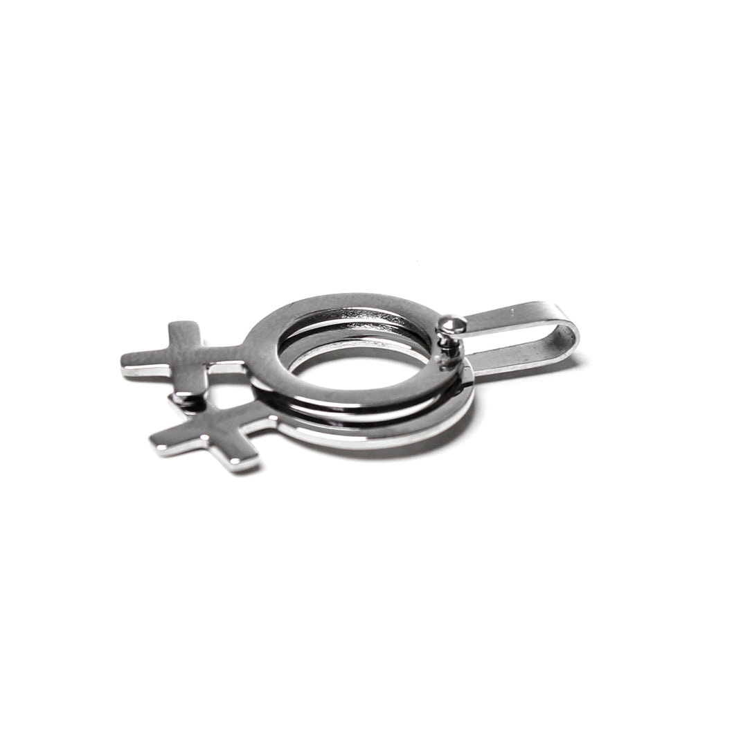 Female and Female joined together symbol, LGBT pendant, pride pendant, same sex couple symbol Stainless Steel Pendant (SSP025)