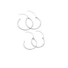 Load image into Gallery viewer, Set of Two Pairs 925 Sterling Silver Fine Hoops 2.3 cm and 1.8 cm Diameter (925ER046)
