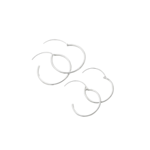 Load image into Gallery viewer, Set of Two Pairs 925 Sterling Silver Fine Hoops 2.3 cm and 1.8 cm Diameter (925ER046)
