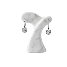 Load image into Gallery viewer, 925 Sterling Hook Earrings with round CZ Stone Silver (925ER058)
