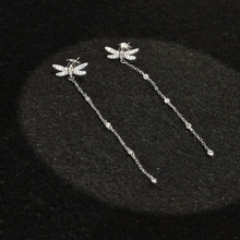 Load image into Gallery viewer, Elegant Long Drop Earrings with CZ - 925 Sterling Silver (925ER023)
