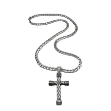 Load image into Gallery viewer, High Grade Stainless Steel Cross Pendant and Cuban link Chain Set (SSSETPC028)
