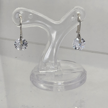 Load image into Gallery viewer, 925 Sterling Hook Earrings with round CZ Stone Silver (925ER058)
