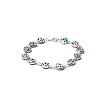 Load image into Gallery viewer, Evil eye 925 Silver bracelet, rounded  links (925BRAC003)
