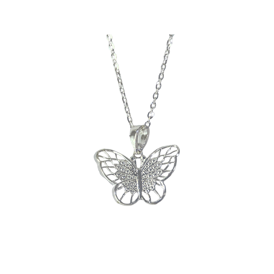 Butterfly Pendant with Necklace - 925 Sterling Silver - 50cm Chain (925SETPC001)